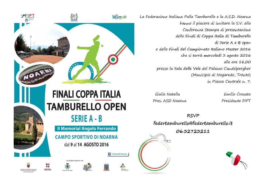 Invito Conferenza stampa Coppa Italia Open 2016