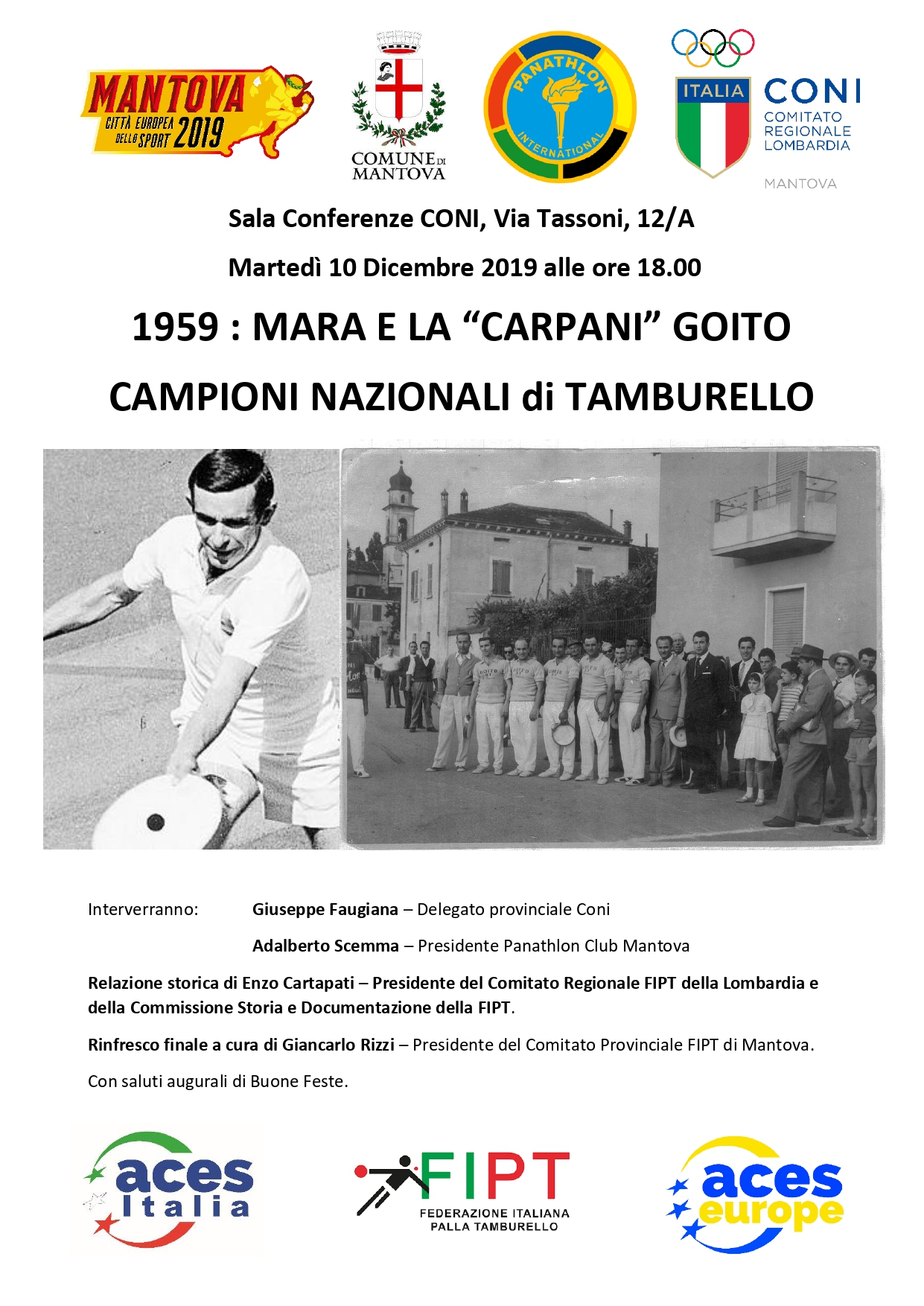 1959 : MARA E LA “CARPANI” GOITO CAMPIONI NAZIONALI di TAMBURELLO