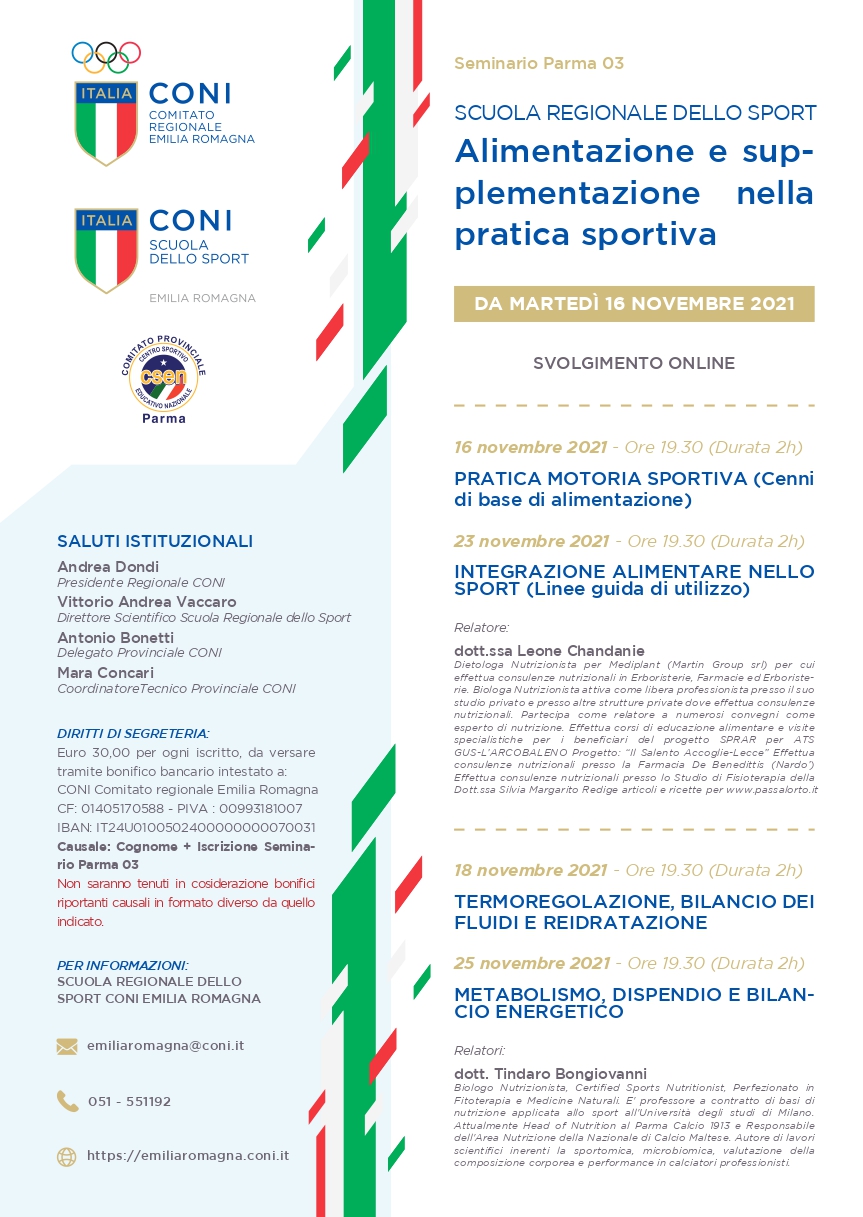 Seminario: “Alimentazione e supplementazione nella pratica sportiva”