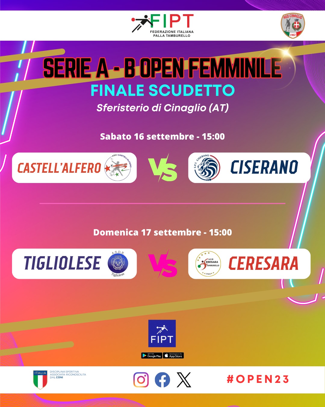 Finali Scudetto Serie A e B Femminile