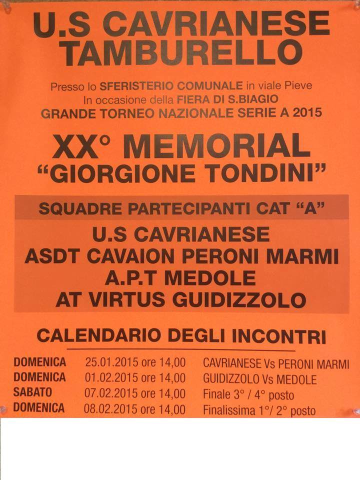XX° Mermorial Giorgione Tondini