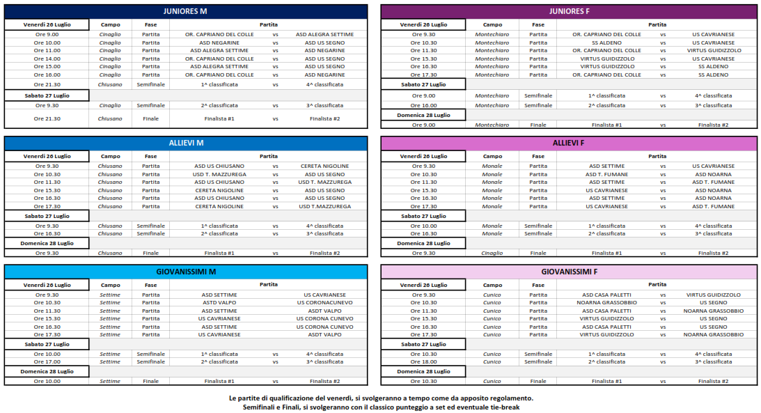 Calendario Manifestazione