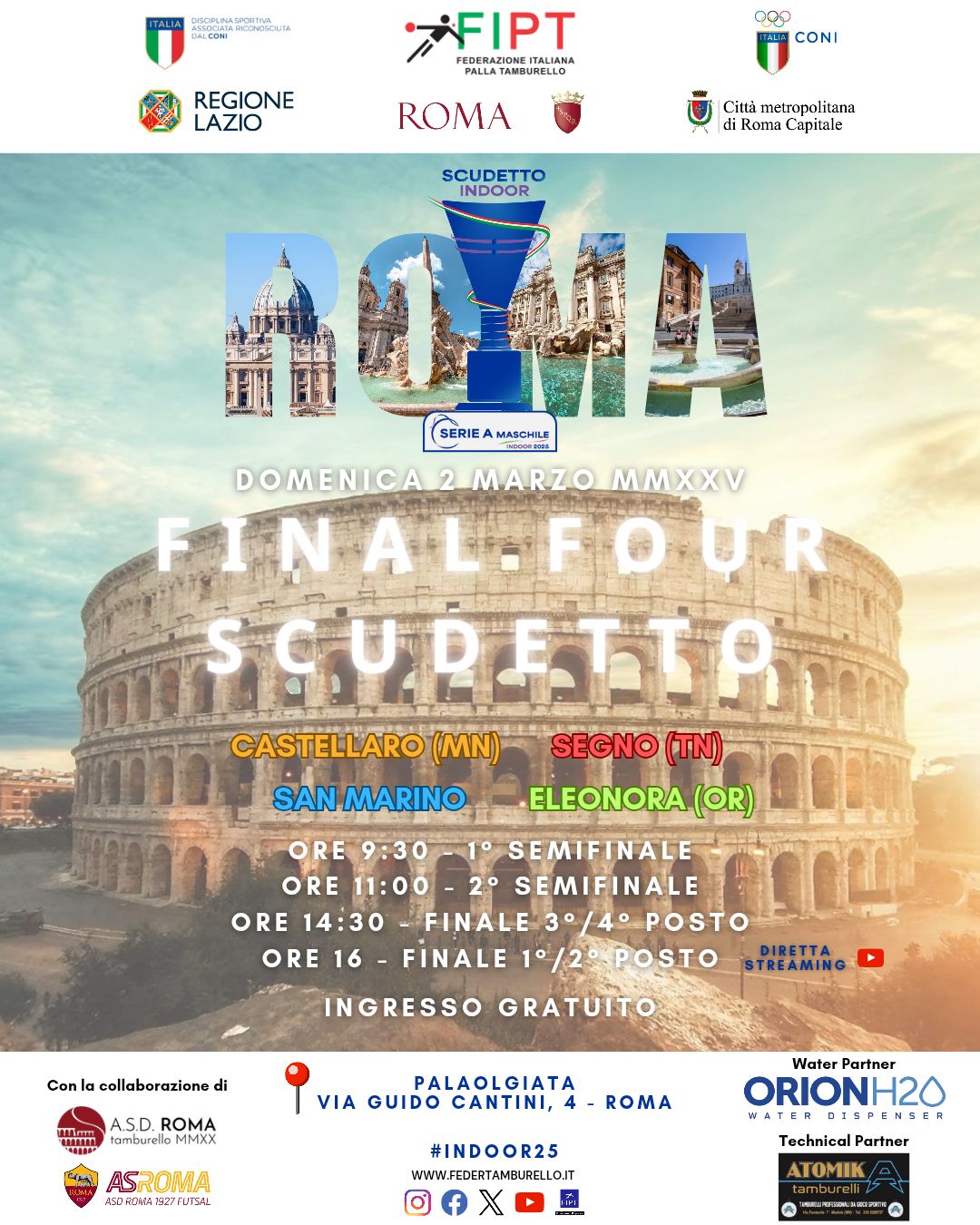 Finali Scudetto Serie A Maschile INDOOR 2025